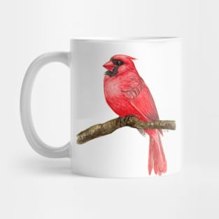 Cardinal bird watercolor Mug